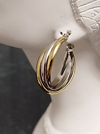 Silver ve Gold Sarmal Halka Küpe