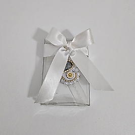 Beyaz Kurdeleli Kutulu Taşlı Zikirmatik