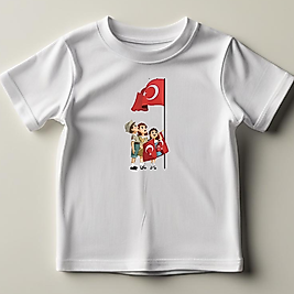 Ulusal Baskılı Normal Kalıp  Çocuk Tişört