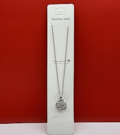 Dönen uçlu kalp figürlü çelik kolye silver
