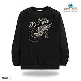 Motorcu Model Bisiklet Yaka Erkek kadın Slimfit Sweatshirt
