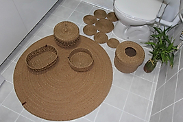 6lı Jüt Yuvarlak Paspas Seti