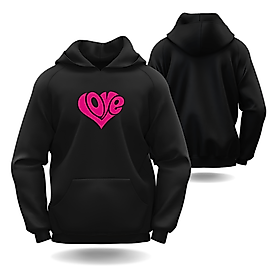 Love Görselli Slimfit Kapüşönlu Hoodie Erkek kadın Sweatshirt