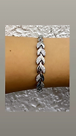 Yaprak model gümüş renk xuping bileklik