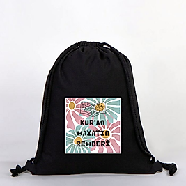 "Kuran Hayatın Rehberi"   Baskılı Ham Bez Sırt Çantası %100 Pamuk Krem