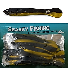 Katta Seasky Fishing Yaralık Balık Aksiyonlu Silikon Yem 10 cm 10 adet (Siyah Altın)