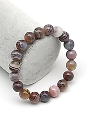 Botswana Akik Doğal Taş Bileklik 10 mm A Kalite