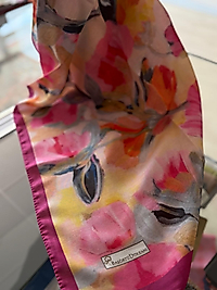 BAŞÖRTÜ DÜKKANI SOFT EŞARP FLORAL DESEN FUŞYA