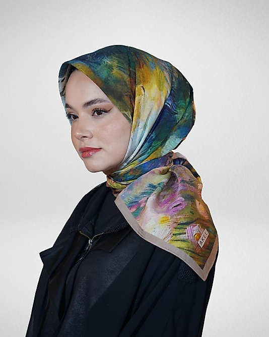 Spring Eşarp Suluboya Desen