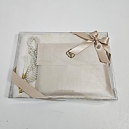 Taş Rengi Seccadeli İpek Keseli Set