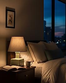 Uzun Boyunlu Seramik Kare AbajurCam Göbegi AB011