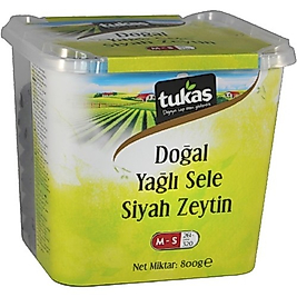 Tukaş Doğal Yağlı Sele Siyah Zeytin 800 G. M-S