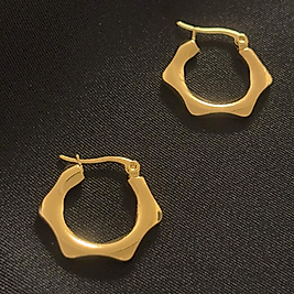 Beşgen Gold Çelik Küpe