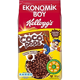 Kellogg's Coco Pops Çikolatalı Buğday ve Mısır Gevreği 700 Gr; Lif; Demir ve 6 Vitamin içerir