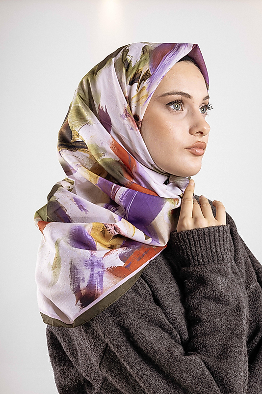 Desenli Soft Eşarp Koleksiyonu Pastel Desen-1