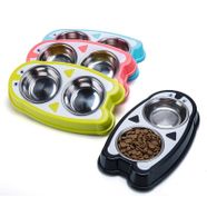 Lion Dog Bowl 30.5*17 cm Çiftli Metal Mama Kabı