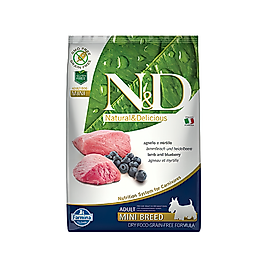 N&D Tahılsız, Kuzu Etli & Yaban Mersinli Küçük Irk Yetişkin Köpek Maması (7 kg)