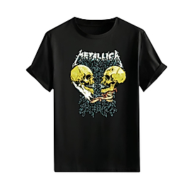 Rock and Roll & Metallica Tarzı Baskılı Oversize Unisex Tişört