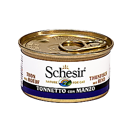 Schesir Ton Balıklı ve Sığır Etli Yetişkin Kedi Konserve Maması (85 g)