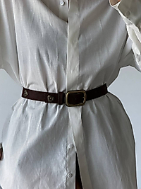 Süet kalp detaylı kemer