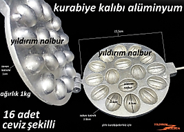 KURABİYE KALIBI ALÜMİNYUM CEVİZ MODELLİ 16LI
