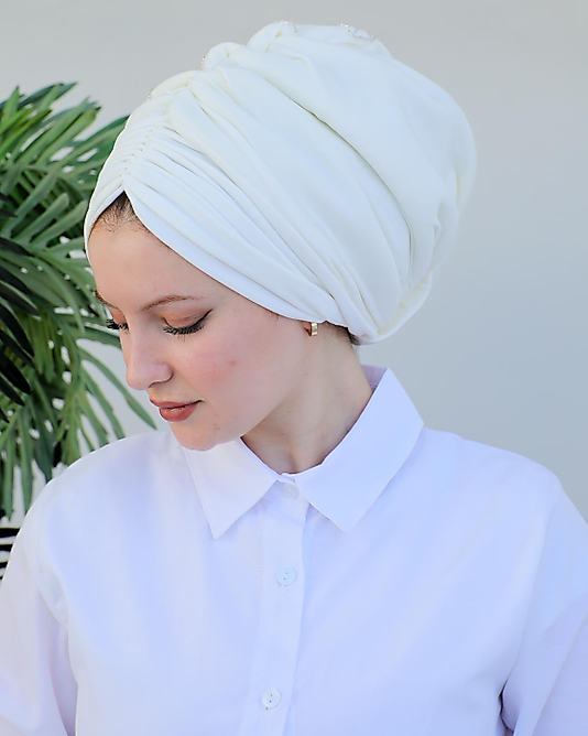 Drape Dolgulu  Ekru Bone