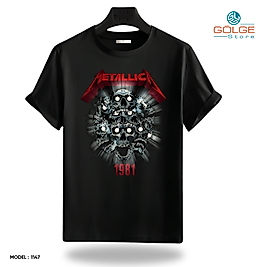 Rock and Roll & Metallica Tarzı Baskılı Oversize Unisex Tişört
