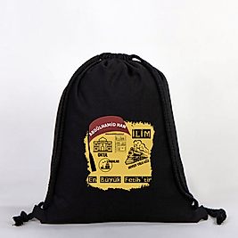 "Abdülhamid Han" Padişah Baskılı Ham Bez Sırt Çantası %100 Pamuk