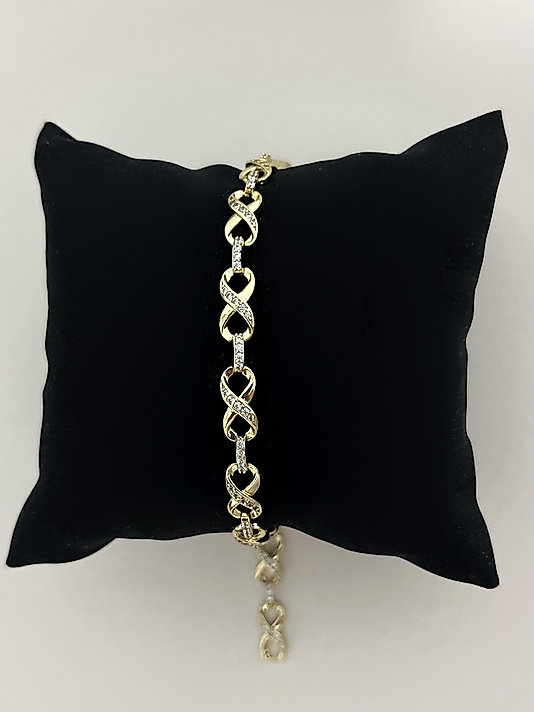 Xuping Gold Taşlı Örgü Bileklik