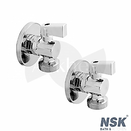 NSK 2'li Mini Küresel Çamaşır Musluğu Seti - Mat Krom / Rozet Dahil ARKHEV0015