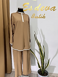 Pantolonlu Takım Vizon Rengi