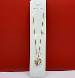 Çifrt kalp figürlü çelik kolye gold
