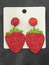 Çilek tasarım küpe