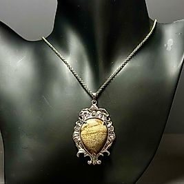 Odun Jasper Taşı Çelik Kolye