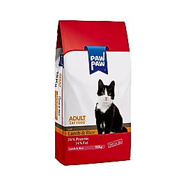 Pawpaw Kuzu Etli ve Pirinçli Yetişkin Kedi Maması (15 kg)