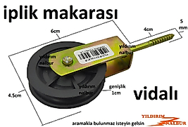 İPLİK MAKARASI VİDALI TEKERLEK MAKARA PLASTİK İP ÇEKME