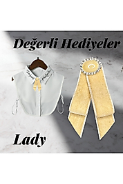 Lady Taşlı Broş Kadın Yaka Aksesuarı Yaka Kurdela Erkek Kurdele Broş Yaka Iğnesi Gotik Aksesuar