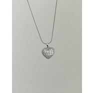 Çelik Taşlı Silver Kalp Kolye
