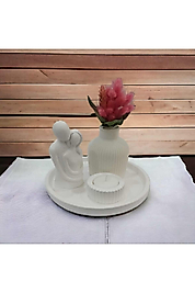Sibel/ela Tasarım Dekoratif Şamdan Mumluk, Beyaz Mumluk, Tealight Mumluk