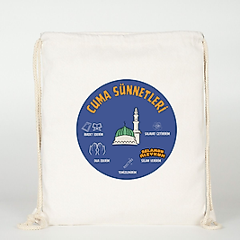 "Cuma Sünnetleri" Baskılı Ham Bez Sırt Çantası %100 Pamuk