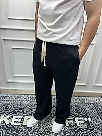 Püskül Paça Baggy Eşofman Siyah- Kps