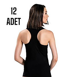 Gümüş Kadın Likra Sporcu Atlet Standart Beden Siyah 12 Li Paket