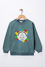 Erkek Çocuk Siyah "Hoşgeldin Ramazan" Baskılı Pamuklu Sweat