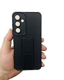 Samsung Galaxy A55 Standlı Silikon Telefon Kılıfı Siyah