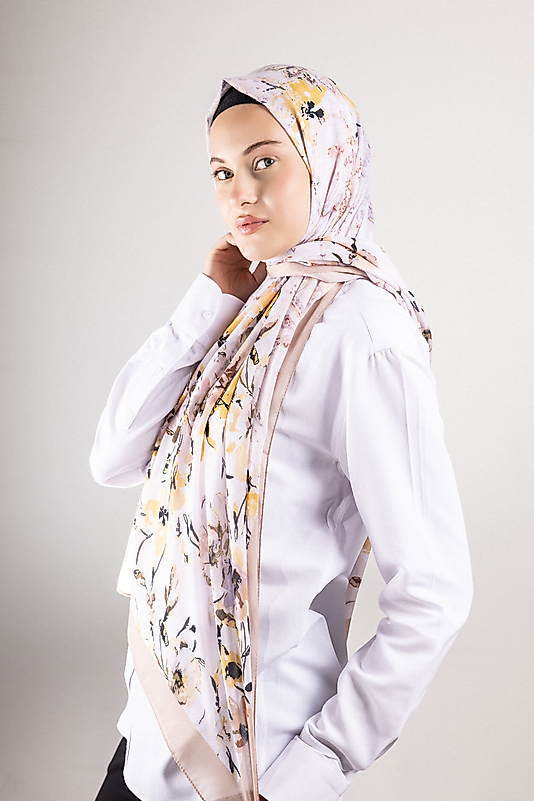 Digital Soft Şal Pastel Çiçek Desen