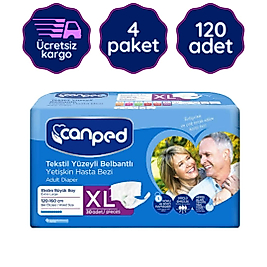 Canped Belbantlı Hasta Bezi Extra Büyük(XL) 30'lu 120 Adet