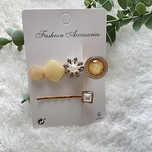 Sedef Zikron Taşlı Büyük Boy Kilips Toka