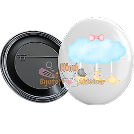 Kız Erkek Çocuk Baby Shower Metal Resimli İğneli Buton Rozet Magnet Anahtarlık Açacak Çanta Rozetleri M18