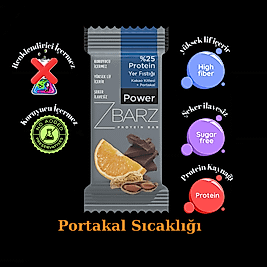 ZBARZ Power Portakal Kakao Yer Fıstıklı Protein Bar  12 li