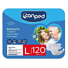 Canped Belbantlı Hasta Bezi Büyük (L) 120 Adet
